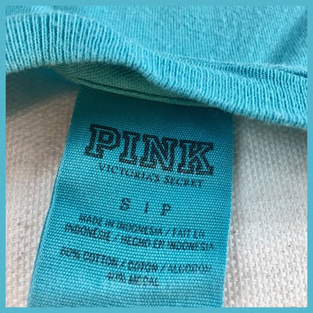 PINK Victoria’s Secret Aqua Sleeveless Tee Size S - Picture 5 of 5